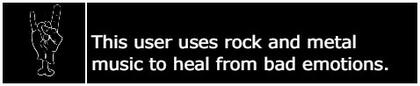 This user uses rock and metal music to heal from bad emotions
